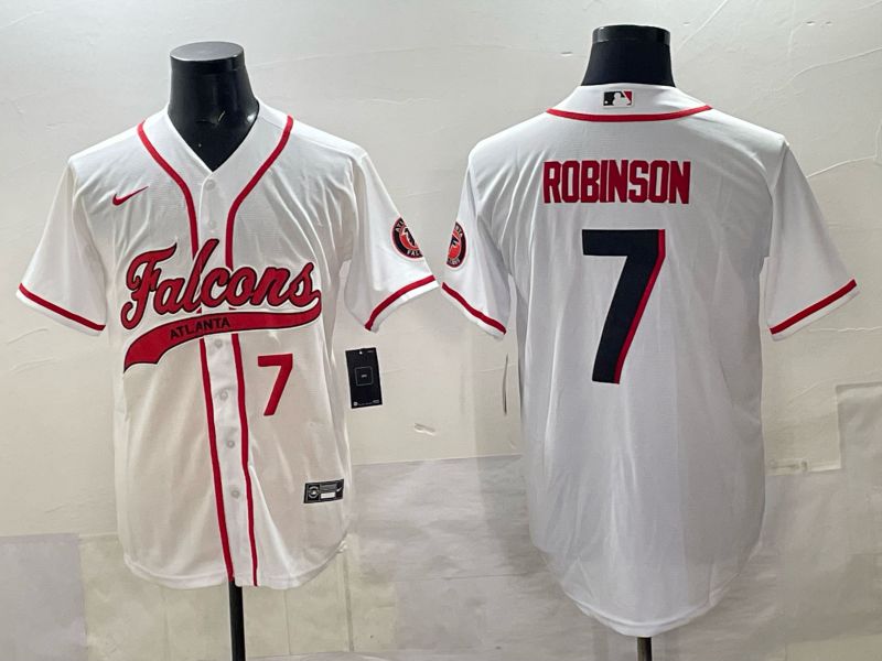 Men 2025 Nike Atlanta Falcons #7 Robinson white Joint Name Limited NFL Jersey style 03->atlanta falcons->NFL Jersey